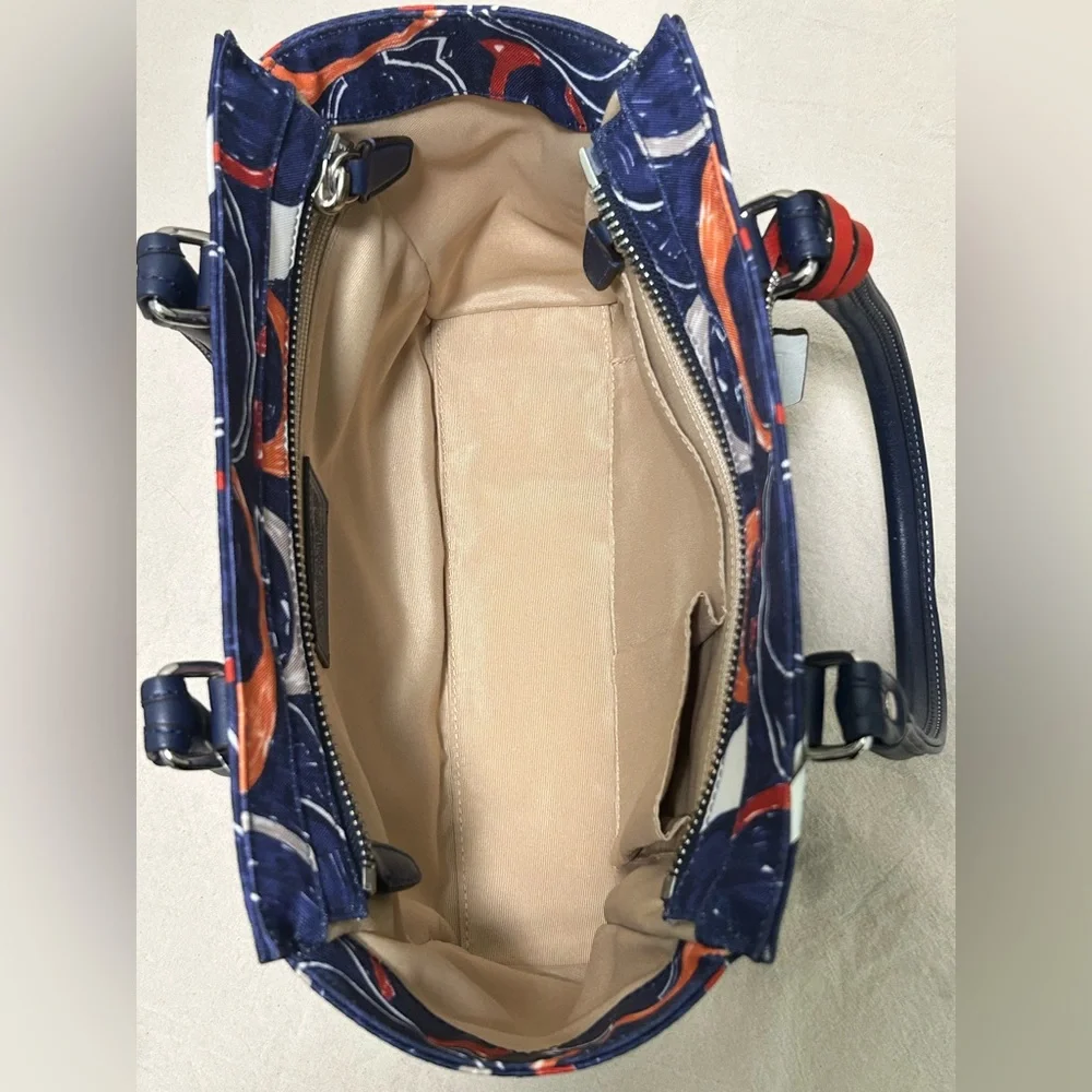 COACH Candace Legacy Heritage Scribble C & Leather Carryall in Navy Blue NWT - Picture 11 of 15